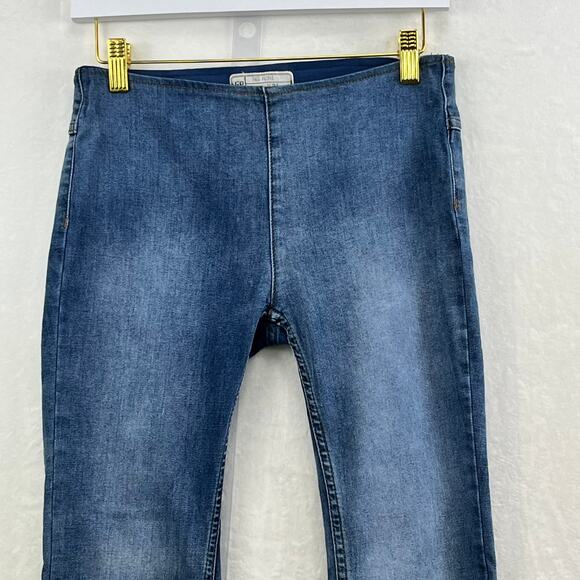 Free People, Pull On Stretch Flare Leg Denim Blue Jeans, Women's 28R - Picture 3 of 13